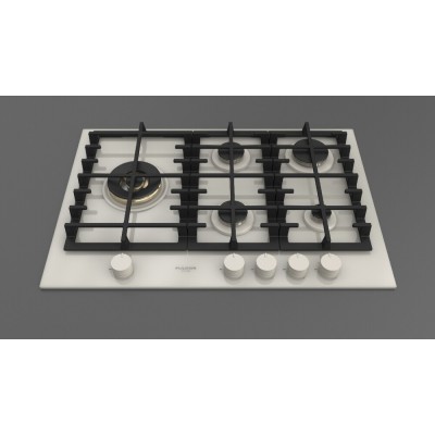 Fulgor fph 755 g wk whg gas hob 75 cm white glass