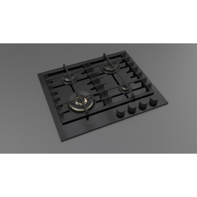 Fulgor fph 604 g wk bkg gas hob 62 cm black glass