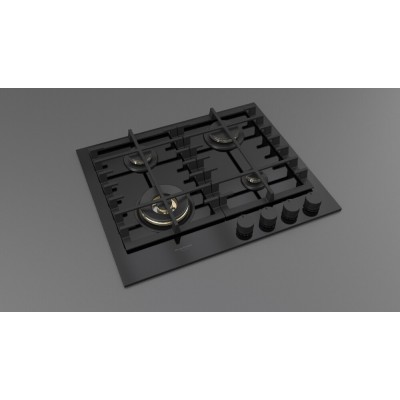 Fulgor fph 604 g wk bkg Gaskochfeld 62 cm, schwarzes Glas