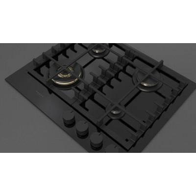 Fulgor fph 604 g wk bkg gas hob 62 cm black glass