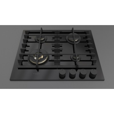 Fulgor fph 604 g wk bkg gas hob 62 cm black glass