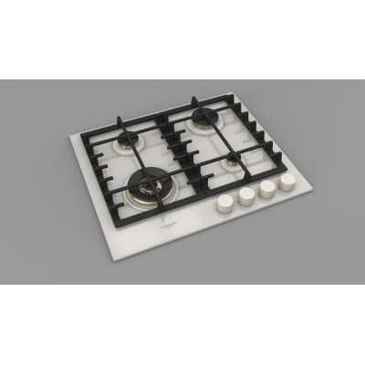 Fulgor fph 604 g wk whg gas hob 62 cm white glass