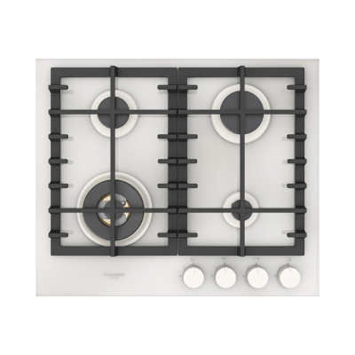 Fulgor fph 604 g wk whg gas hob 62 cm white glass