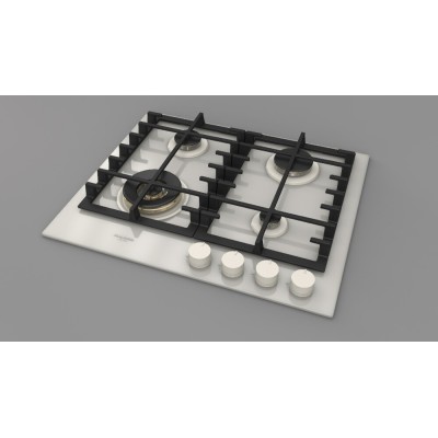 Fulgor fph 604 g wk whg gas hob 62 cm white glass