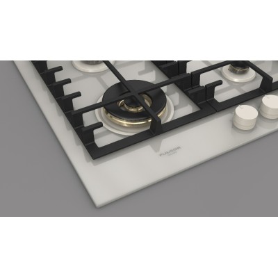 Fulgor fph 604 g wk whg gas hob 62 cm white glass