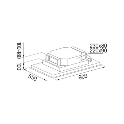 Fulgor Alto fchd 900 rc wh Einbau-Deckenhaube 90 cm Weißglas