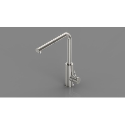 Fulgor fomt 600 x grifo de cocina monomando + ducha extraíble acero inoxidable