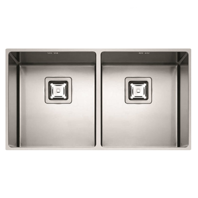 Fulgor p2b 8343 qu évier double sous plan 83 cm inox