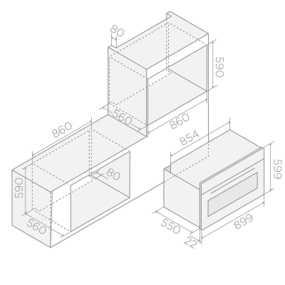 Elica virtus fours multi 90 tft four encastrable 90 cm verre noir