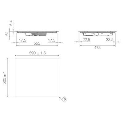 Elica prf0199861 primis 604 plus piano cottura induzione 60 cm nero