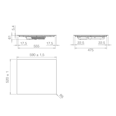 Elica prf0199859 primis 604 piano cottura induzione 60 cm vetro nero