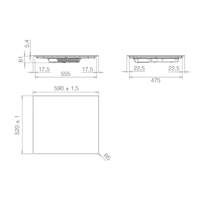 Elica prf0199860 primis 603 induction hob 60 cm black