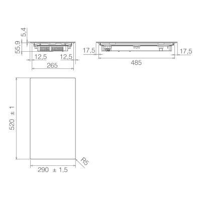 Elica prf0199858 primis 302 domino induction hob 30 cm