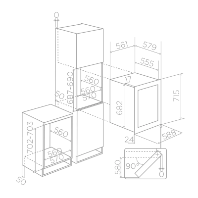 Elica prf0191774 veritas bi36 built-in wine cellar h 72 cm