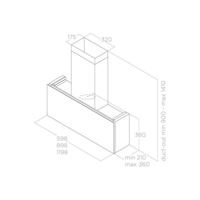 Elica Rules dekt/f/60 Wandhaube 60 cm Gres Dekton Black Sirius