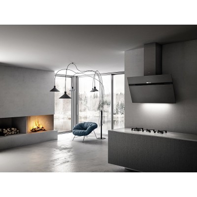 Elica stripe urban cast iron/a/90 wall hood 90 cm cast iron grey
