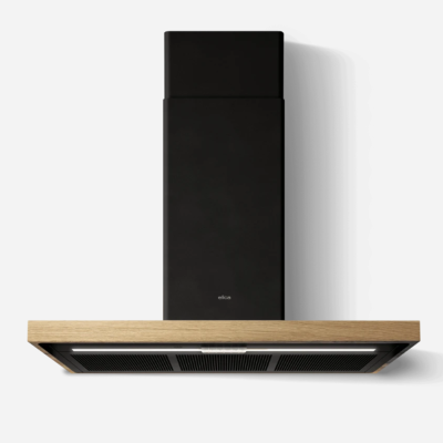 Elica Bio wall hood 90 cm black + natural oak wood