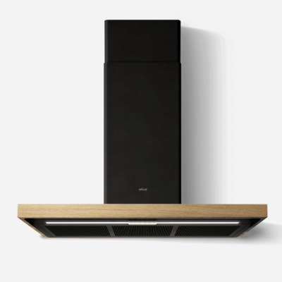 Elica Bio hotte murale 90 cm noir + bois de chêne naturel