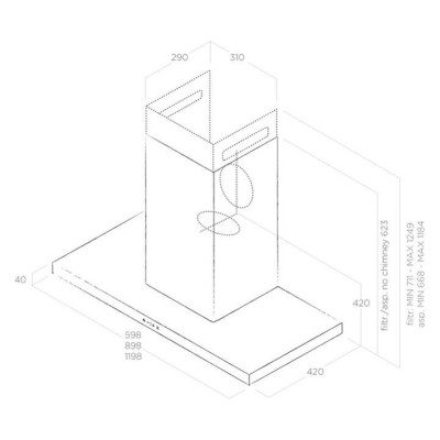 Elica Thin ix/a/90 cappa parete 90 cm acciaio inox
