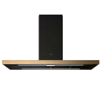 Hotte îlot Elica Bio 120 cm noir + bois de chêne naturel