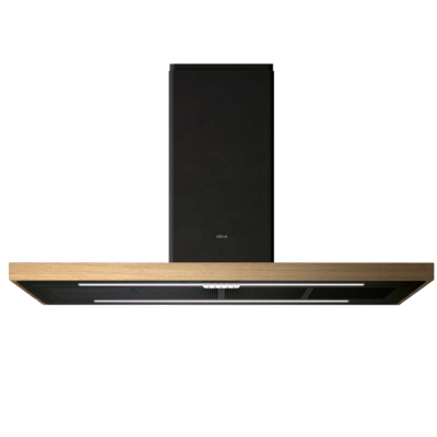 Elica Bio island hood island 120 cm black + natural oak wood