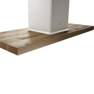 Elica Bio island hood 120 cm white with oak side shelf