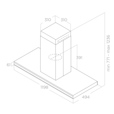 Elica Element Island blmat/a/120 island hood 120 cm black