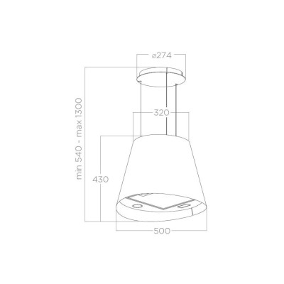 Elica Juno Urban Gusseisen/f/50 hängende Inselhaube 50 cm Gusseiseneffekt