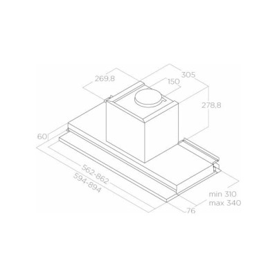Elica Boxing Dry built-in hood under cabinet 120 cm stainless steel