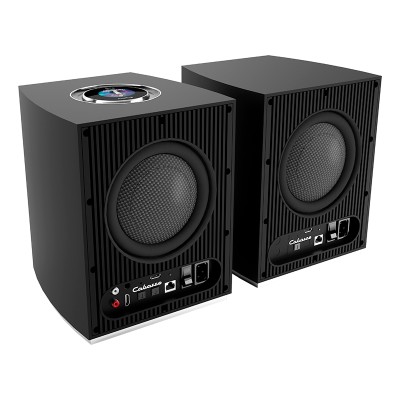 Cabasse rialto lifestyle paire d'enceintes avant hi-fi 3 voies sans fil, noir