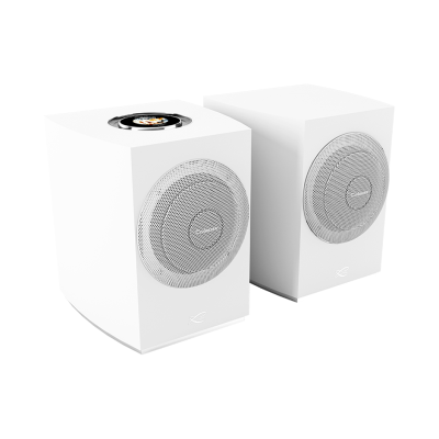 Cabasse rialto lifestyle paire d'enceintes avant sans fil hi-fi 3 voies en blanc