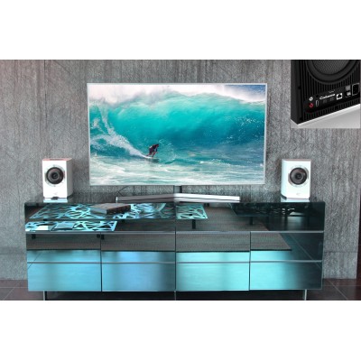 Cabasse rialto lifestyle coppia diffusori frontali wireless 3 Vie hi-fi bianco