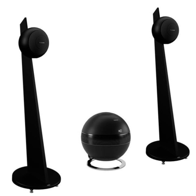Système Hi Fi stéréo 2.1 sur pied Cabasse System Riga 2 Pearl Sub Floor en noir