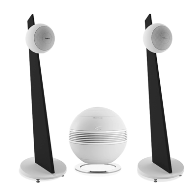 System Baltic 5 Pearl Sub Système Hi-Fi stéréo 2.1 sur pied blanc - noir