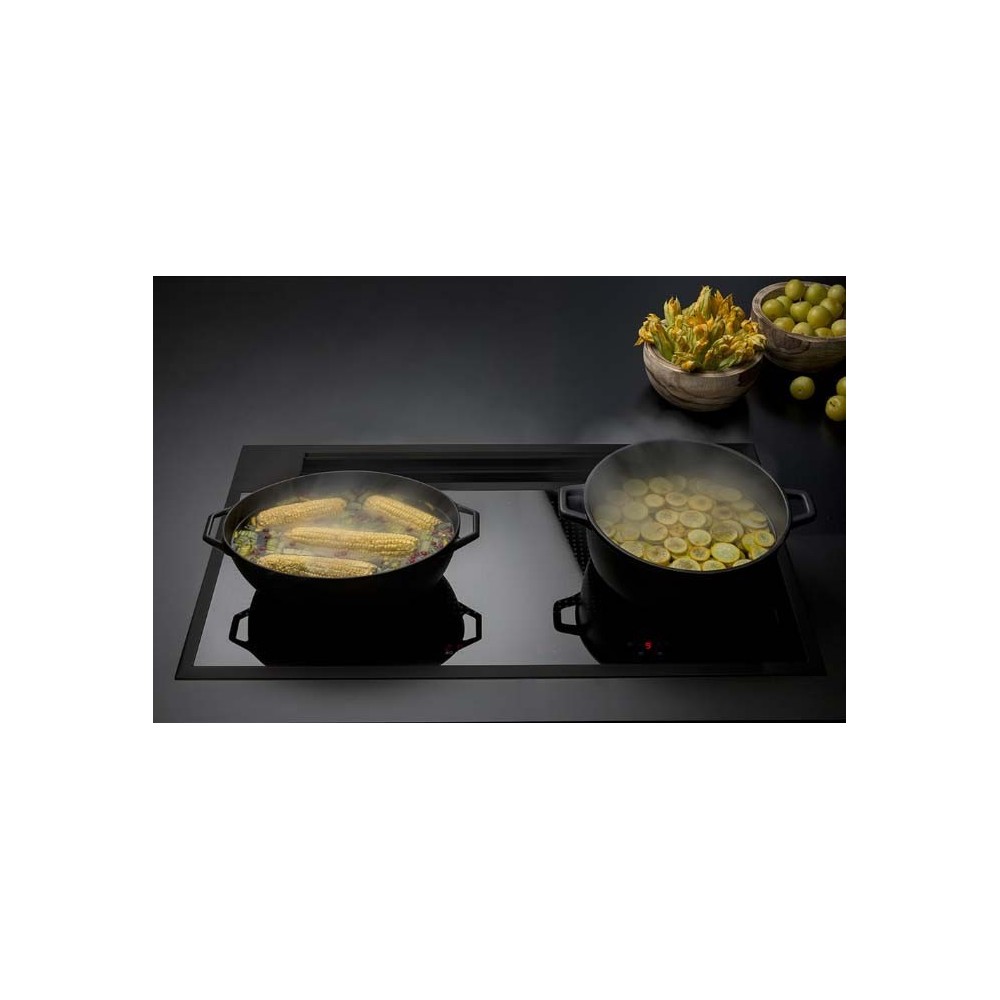 Bertazzoni p804ich2m37nt plaque de cuisson à induction avec hotte intégrée  80 cm noir