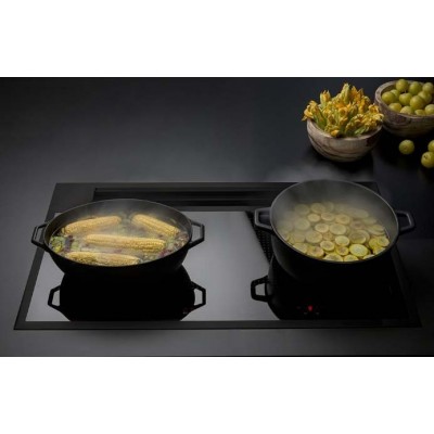 Falmec table de cuisson induction synthèse avec hotte intégrée 88 cm noir cuzw90.00