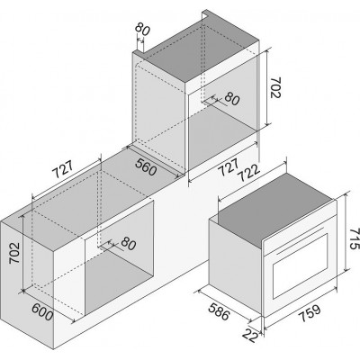 Ilve ov30pmt3 horno multifunción panorámico empotrable 76 cm acero inoxidable