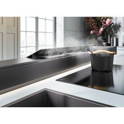 Falmec Monolith Herdabzugshaube 90 cm, schwarzes Glas