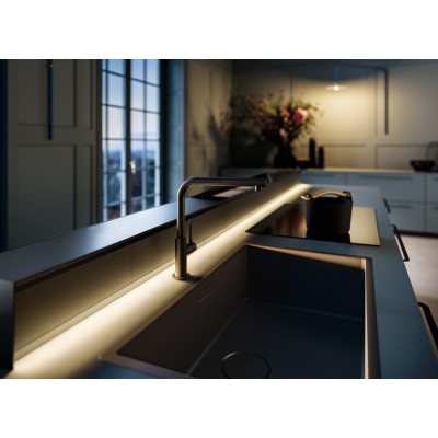 Falmec Monolith Herdabzugshaube 90 cm, schwarzes Glas