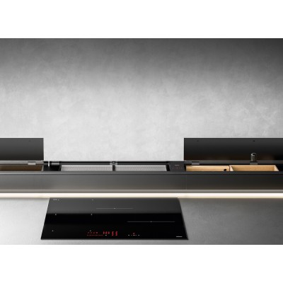 Falmec Monolith Herdabzugshaube 90 cm, schwarzes Glas
