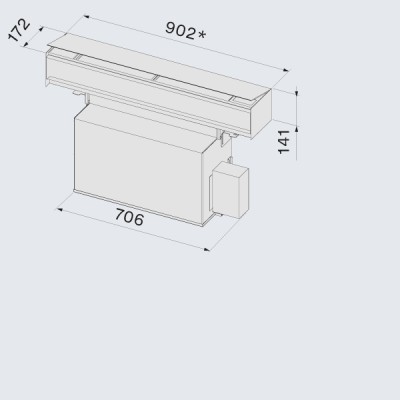 Falmec Monolith Herdabzugshaube 90 cm, schwarzes Glas