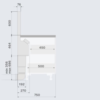 Okap ścienny Falmec Air Wall 120 cm biały - centralny wyciąg