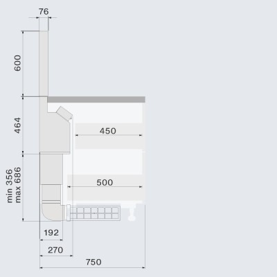 Falmec Air Wall campana extractora 150 cm blanca - extracción derecha