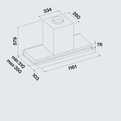 Falmec Virgola touch NRS hotte encastrable 120 cm acier inoxydable