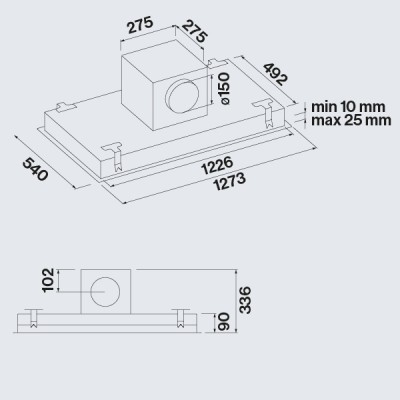 Falmec Stella plus hotte de plafond encastrable 120 cm blanc