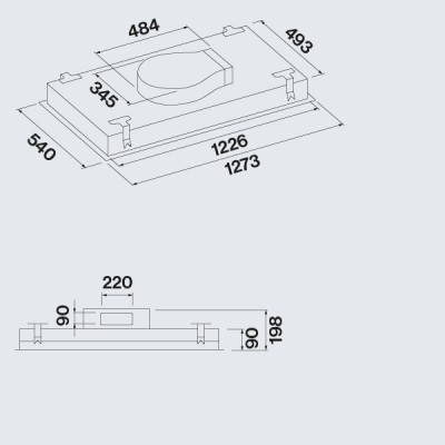 Falmec Stella plus cappa incasso a soffitto 120 cm inox