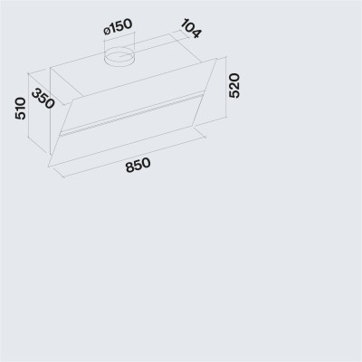 Falmec Fusion campana extractora inclinada 85 cm negra