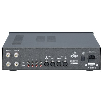 <p>CANOR AI 2.10 è un amplificatore integrato ibrido con una potenza di uscita di 2 x 150 W / 4 Ω.</p>
<p><strong>Caratteristic