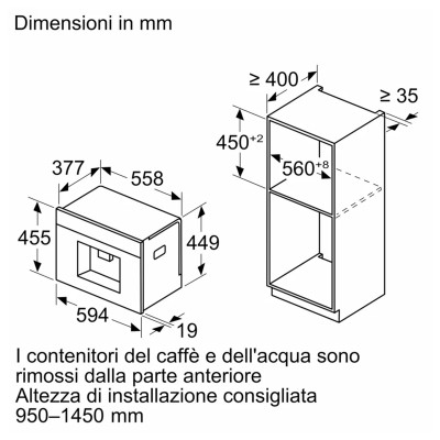 Siemens ct918l1b0 iQ700 cafetera automática empotrable negra SL