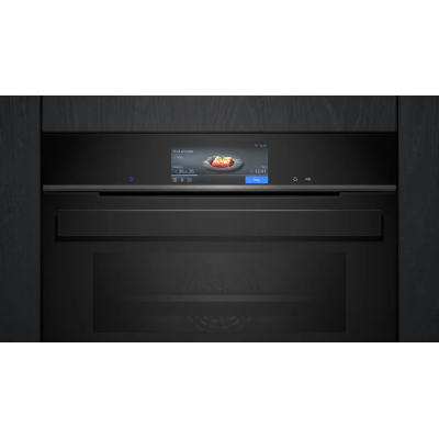 Piekarnik parowy do zabudowy Siemens CS958GDD1 iQ700, 45 cm, czarny, SL